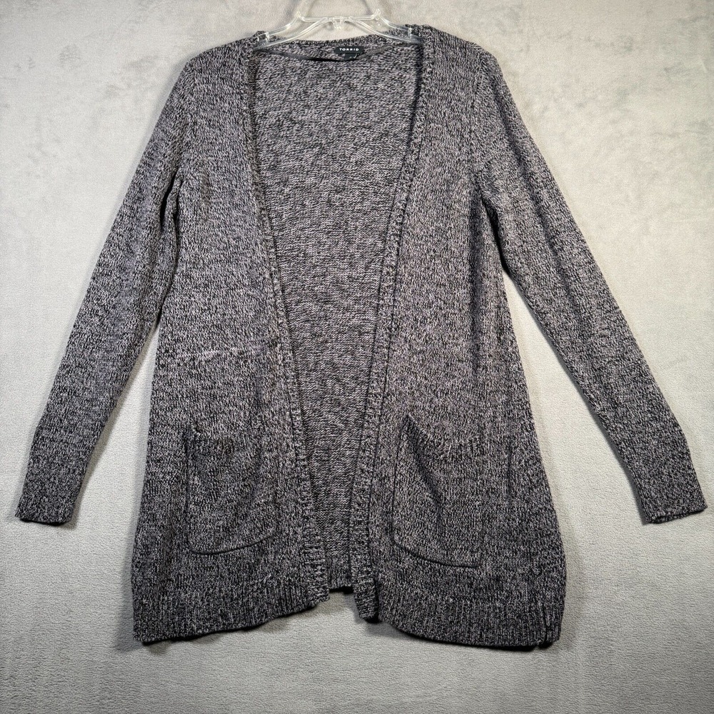 Torrid Cardigan Womens L/0 Gray Marled Open Front Long Knit Minimalist Office